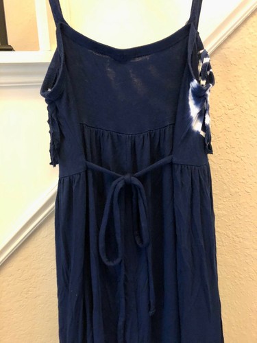 NWT! Justice For Girls Navy Blue White Beach Maxi Dress Adjustable Strap Size 16 - Picture 6 of 7