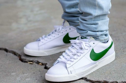 nike blazer low leather forest green
