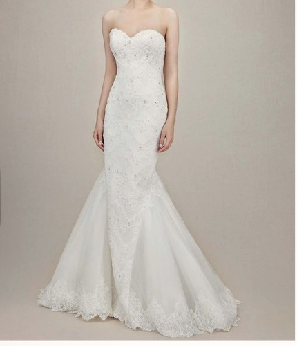 enzoani wedding dress Kenzington 12 Ivory Lace Tulle Mermaid Train  - Picture 1 of 24