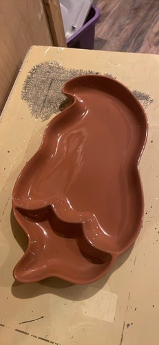 (157b) Vintage Terra Cotta Chili Pepper Chip & Dip Dish By Boston Warehouse - Picture 1 of 2