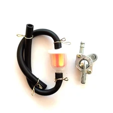 UNIVERSAL FUEL PET COCK WITH FILTER AND FUEL LINE MINI BIKE GO KART DIRT BIKE