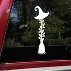 Witch Hat and Broom Vinyl Decal | Vine Wrapped Magic Sticker | Mystical Art
