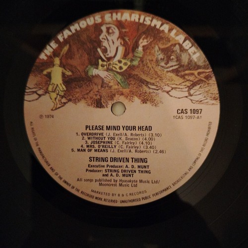 STRING DRIVEN THING - PLEASE MIND YOUR HEAD 1974 (VINYL LP) CAS 1097 EX VG+ - Bild 3 von 9