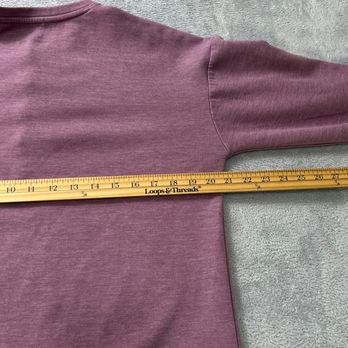 Outdoor Supply Co Purple Henley Pullover Sweatshirt Medium Snap Front Fleece - Picture 7 of 9