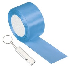 Finish Line Satin Ribbon with Whistle, 2"x24Yd  Lake Blue
