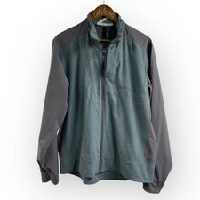Zero Restriction Golf Jacket Mid Weight Green Gray Large Men FullZip Breathable