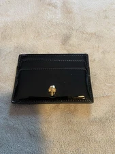 Alexander McQueen Skull Leather Card Holder 6 slots  Size: 4.33”W 2.76” H 3.9” D