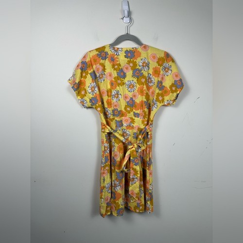 Marine Layer Camila Minidress Yellow Vintage Floral Print Small Hemp Blend - Picture 4 of 11