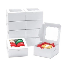 40 Pack Cookie Boxes 4x4x2 Inch Bakery with window Treat Box Chocolate Covered