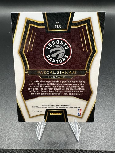2016-17 Panini Select Premier Level Pascal Siakam #118 Silver Prizm (RC) - Picture 6 of 6