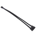 1 to 2 Way Braided Cable Y Splitter 3/4 Pin PWM Male Connector Fan Computer4629