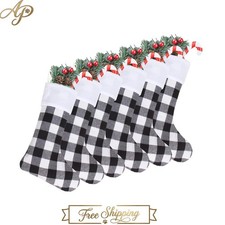 Personalized 18" Buffalo Plaid Stockings - 6 Pack for Family Christmas Cheer
