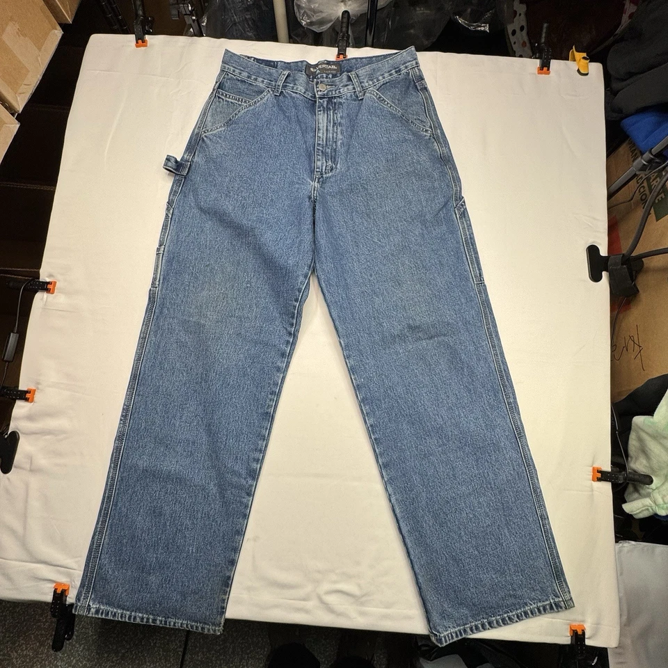 Pantalones de mezclilla vintage Levi's con lengüeta plateada para hombre 30X31 azul calce holgado hechos en EE. UU. Foto 4 de 4