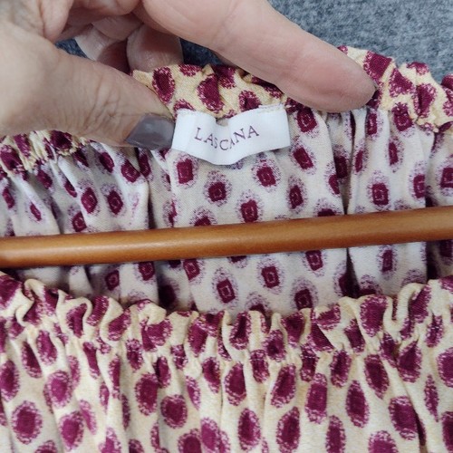 Lascana schulterfreies Damenoberteil beere bunt bedruckt Größe 2 Boho Glockenärmel - Bild 3 von 7