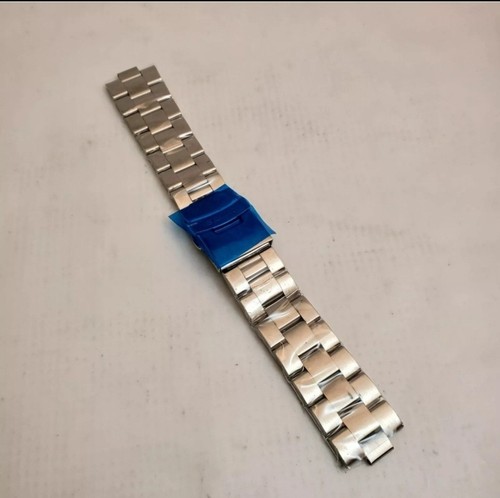 NEW SILVER FOR SEIKO 20mm MILTAT STAINLESS STEEL WATCH BAND BRACELET WITH LOGO - Picture 3 of 9