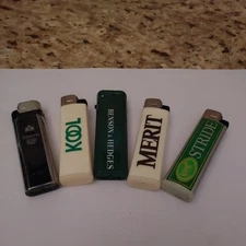 vintage 5 pc. disposable promotional lighters