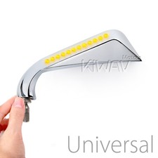KiWAV mirror AXE chrome LED turn signals 10mm fits Buell Ulysses XB12XT Aprilia