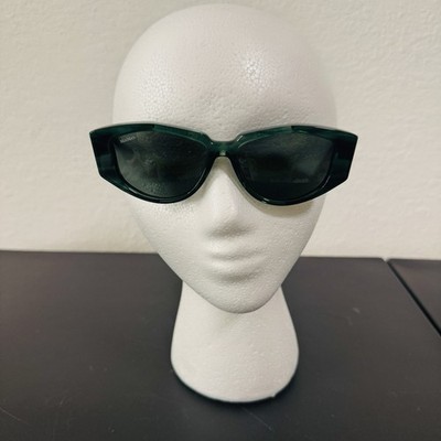 Max Mara Lee 4 MM0161 Womens Sunglasses Green  Acetate Full Rim Case Cloth NEW