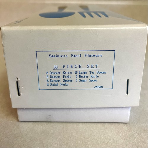 Unused In Orig Box MCM Interpur Canoe Stainless Flatware Set-50 Piece Silverware - Bild 9 von 10
