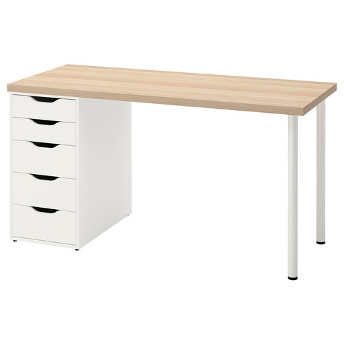 IKEA Desk with Storage Drawers Home Office Study Table Compact Workstation - Picture 6 of 15