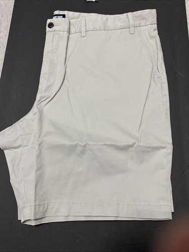 Men’s Gray Lands End SZ 46 Traditional Flat Cotton Chino Shorts Style 506933 - Picture 2 of 14