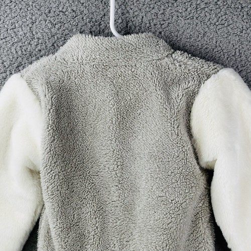 7 For All Mankind Jacket Toddler Girls 3T Bomber Gray Crop Snap Sherpa - Picture 8 of 10