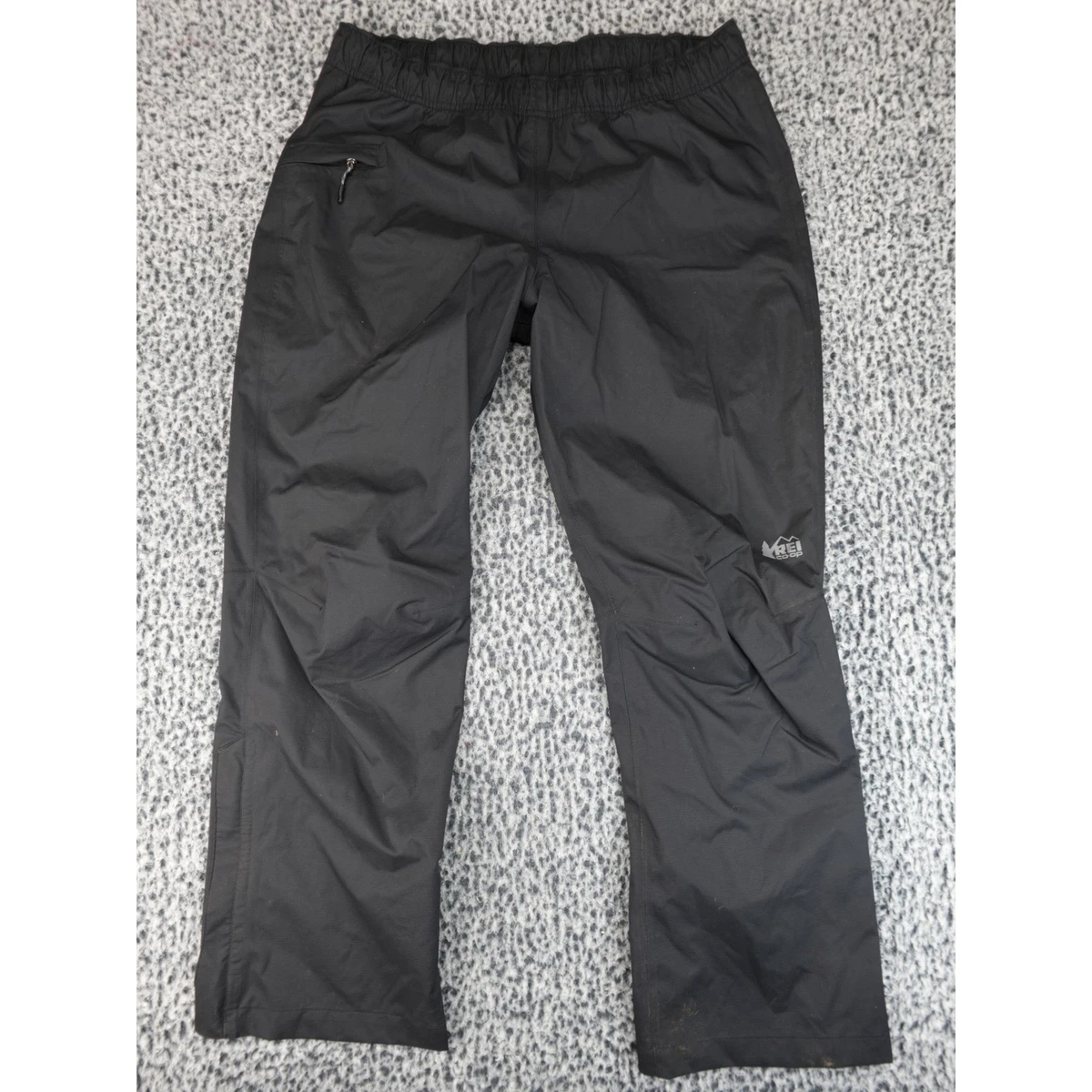 Pantalon De Pluie REI Homme – Noir, Taille L (36/33) – Imperméable, Coupe-vent – Softshell Nylon