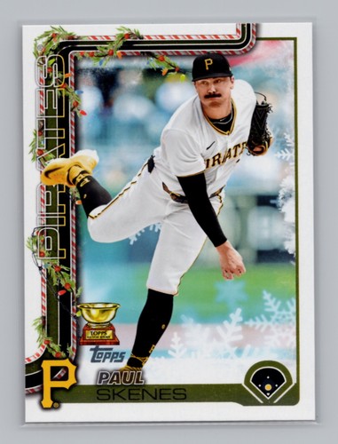 2025 Topps Holiday #H70 Paul Skenes Holiday Back SP Pittsburgh Pirates - Picture 1 of 2