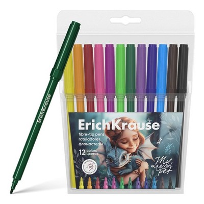 Filzstifte 2mm Magic Pet auswaschbar 12 Farben Set