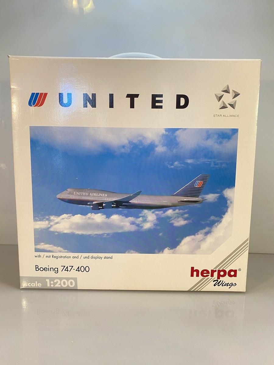 航空機・ヘリコプター Herpa 1/200 United Airlines B747-400 航空機・ヘリコプター Herpa 1/200 United Airlines B747-400