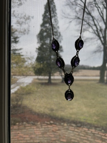 Ster. Silver Necklace & Bracelet Set Amethyst ? Beautiful Jewelry - Picture 5 of 24