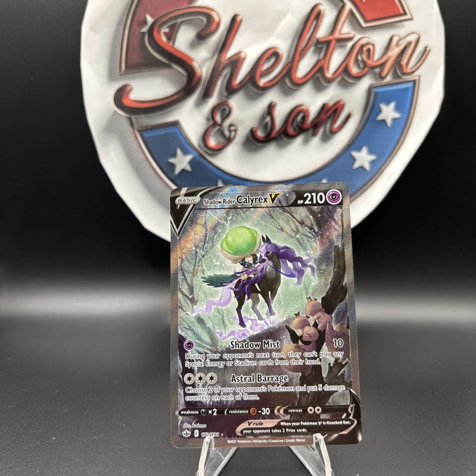 Pokemon TCG Shadow Rider CALYREX V 172/198 Alt Art - Chilling Reign (NM-MT)