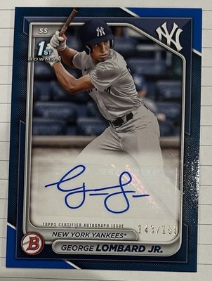 2024 Bowman George Lombard Jr True 1st Bowman Auto True Blue /150 Color Match