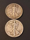 Lot (2) 1934-P & 44-P Walking Liberty Half Dollar Coins