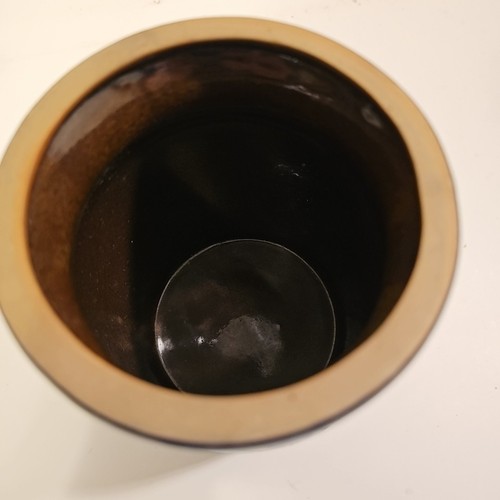 STONEWARE HAND THROWN POTTERY Salt Glaze Crock Utensil Holder 5.5" - Picture 6 of 7