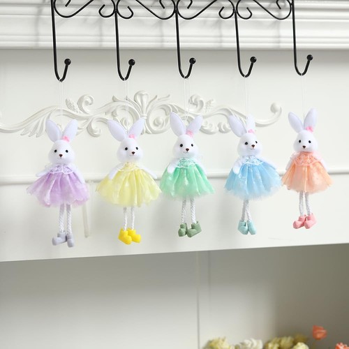 5PCS 6.88Inch Happy Easter Bunny Hanging Ornaments, Pastel Green Blue Orange ... - Picture 3 of 7