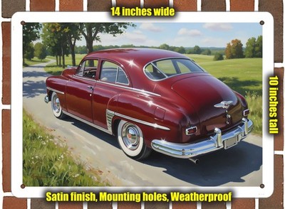 Metal Sign - 1949 Lincoln Cosmopolitan Town Sedan Oil Painting - 14x10