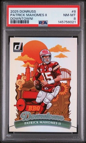 2025 PANINI DONRUSS DOWNTOWN! #8 PATRICK MAHOMES II PSA 8