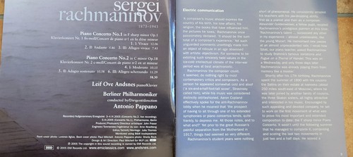 RACHMANINOV-3 CD Set: Mariss Janson, Paavo Bergland, & Antonio Pappano EMI - Bild 8 von 10
