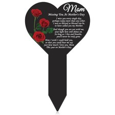 Mothers Day Memorial Stake, Grave Plaque, Mom Sympathy Garden Stake, Waterproof