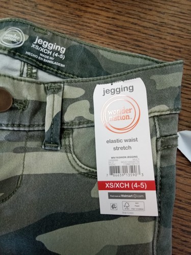 Wonder Nation Girls Fashion Jeggings Size Xs (4-5) Camo Nwt - Picture 3 of 6