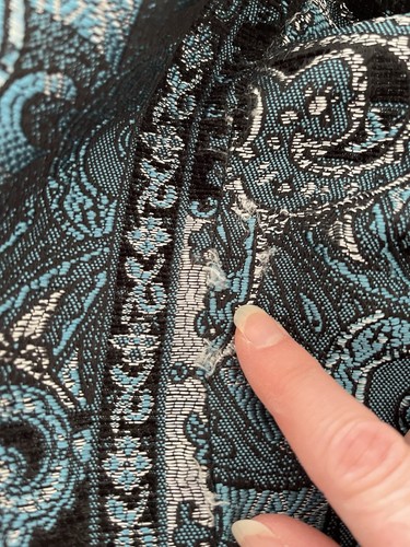 Dressbarn Blue Black Paisley Tapestry Jacket Blazer Size 1X Open Front Boho - Picture 7 of 8