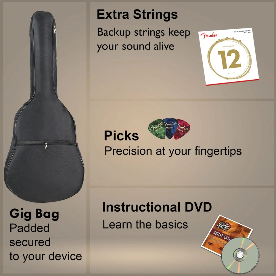 Guitarra Eléctrica Acústica Fender FA Series Dreadnought - 2 Colores Sunburst con Concierto Foto 3 de 4