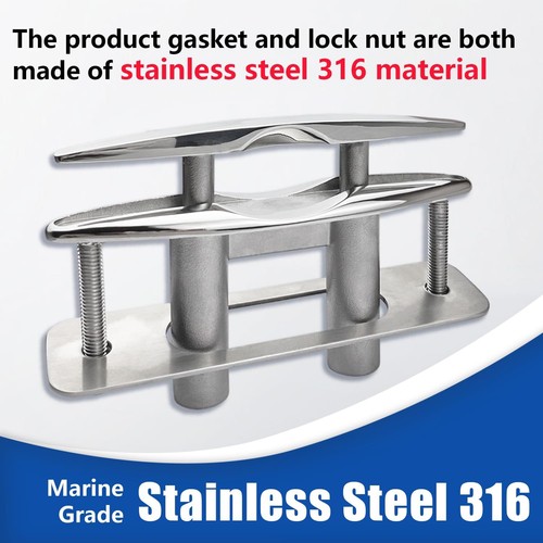 Boat Cleat 8" Pull Up Deck Cleat Flush Mount 316 Stainless Steel Cleat Marine - Bild 3 von 8
