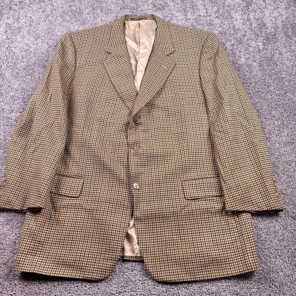 Corneliani Suit Jacket Mens 44R Houndstooth Cashmere Blend Made Italy - Image 2 of 4