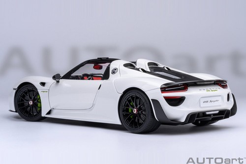 Porsche 918 Spyder Paquet de Weissach 2013 Modèle de Voiture Blanc 1:18 Autoart - Imagen 2 de 17