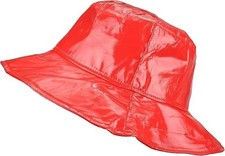 Wide-Brimmed Vinyl Rain Hat Red