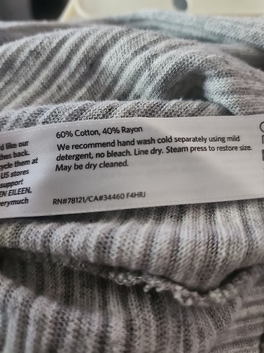 Eileen Fisher canotta asimmetrica tunica camicia piccola elasticizzata senza maniche $109 CR50 - Foto 5 di 5