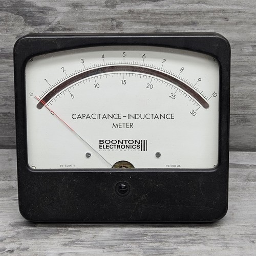 Vintage Boonton Radio Corp Capacitance Inductance Square Panel Meter Gauge