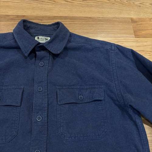 Vintage LL Bean blau Chamois Hemd schwerer Flanell Outdoor Jagd Herren Medium - Bild 2 von 10